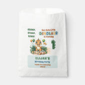 かわいい小さな恐竜の少年1st誕生日パーティー フェイバーバッグ (正面)