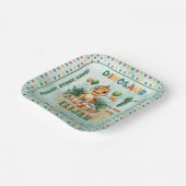 かわいい小さな恐竜の少年1st誕生日パーティー ペーパープレート (傾斜あり)