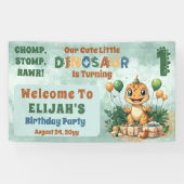 かわいい小さな恐竜の少年1st誕生日パーティー 横断幕 (横)