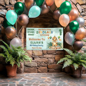 かわいい小さな恐竜の少年1st誕生日パーティー 横断幕