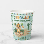 かわいい小さな恐竜の少年1st誕生日パーティー 紙コップ (裏面)