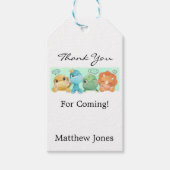 かわいい小さな恐竜の赤ちゃんシャワーありがとう ギフトタグ (正面)