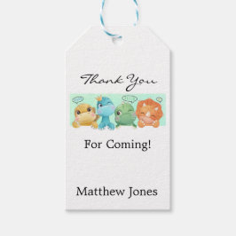 かわいい小さな恐竜の赤ちゃんシャワーありがとう ギフトタグ