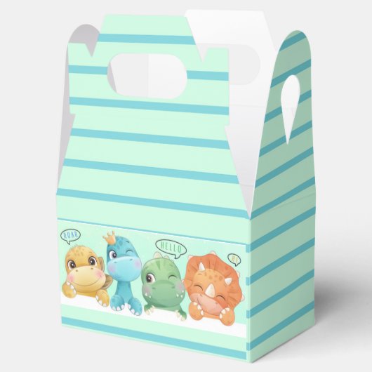 かわいい小さな恐竜の赤ちゃんシャワー フェイバーボックス (オープン)