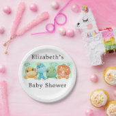 かわいい小さな恐竜の赤ちゃんシャワー ペーパープレート (パーティー)