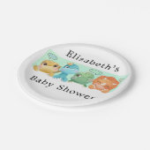 かわいい小さな恐竜の赤ちゃんシャワー ペーパープレート (アングル)