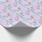 かわいい小さな恐竜の赤ちゃんシャワー ラッピングペーパー (角)