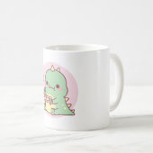 かわいい小さな恐竜は日本のお寿司が大好き コーヒーマグカップ (正面右)