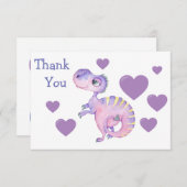 かわいい小さな恐竜サンキューカード サンキューカード (正面/裏面)