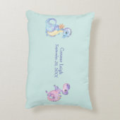 かわいい小さな恐竜パーソナライズされた アクセントクッション (裏面(縦))