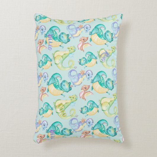 かわいい小さな恐竜パーソナライズされた アクセントクッション (正面(垂直))