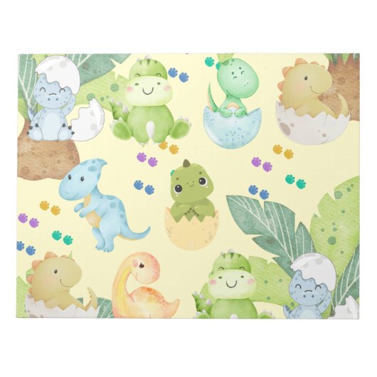 かわいい小さな恐竜 ノートパッド (正面)