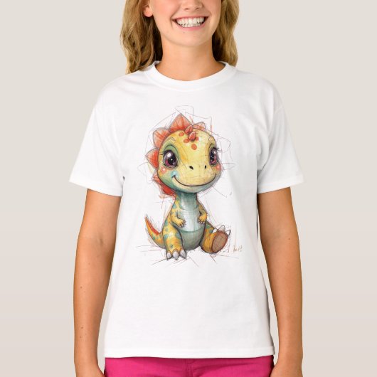 かわいい小さな恐竜 Tシャツ (正面)
