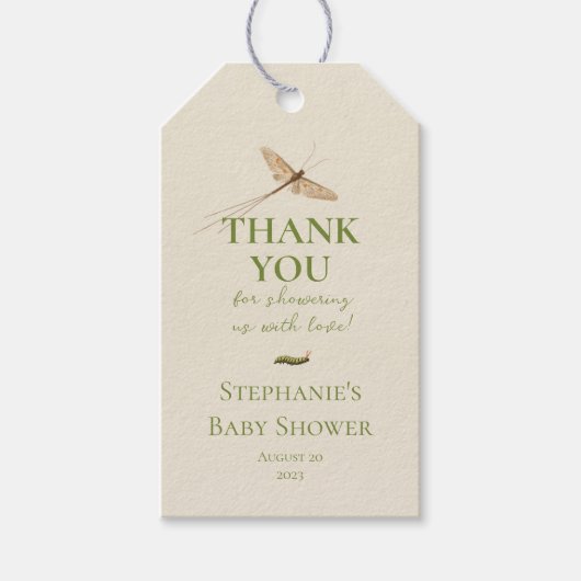 かわいい小さな愛のバグ赤ちゃんシャワーありがとう ギフトタグ (正面)