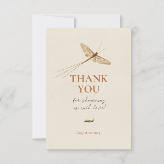 かわいい小さな愛のバグ赤ちゃんシャワーありがとう サンキューカード (正面)