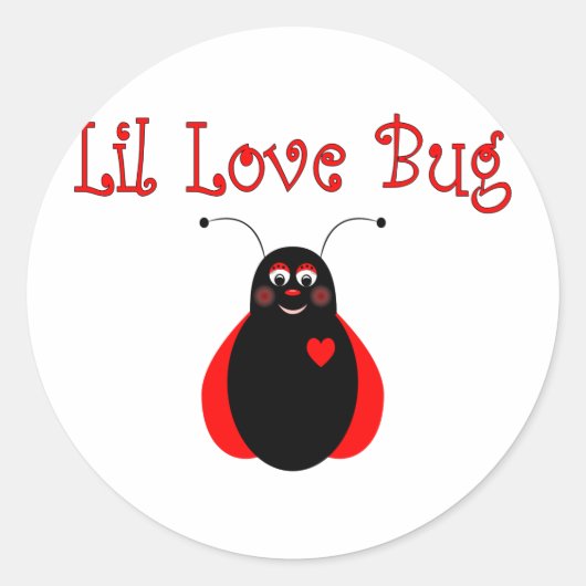 かわいい小さな愛のバグLadybugシール ラウンドシール (正面)