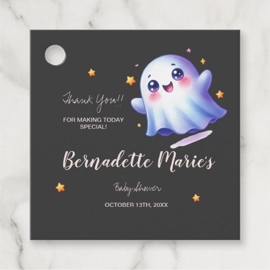 かわいい小さな愛らしい赤ちゃんシャワー フェイバータグ (正面)