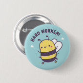 かわいい小さな懸命ワーカービー 缶バッジ (正面&裏面)