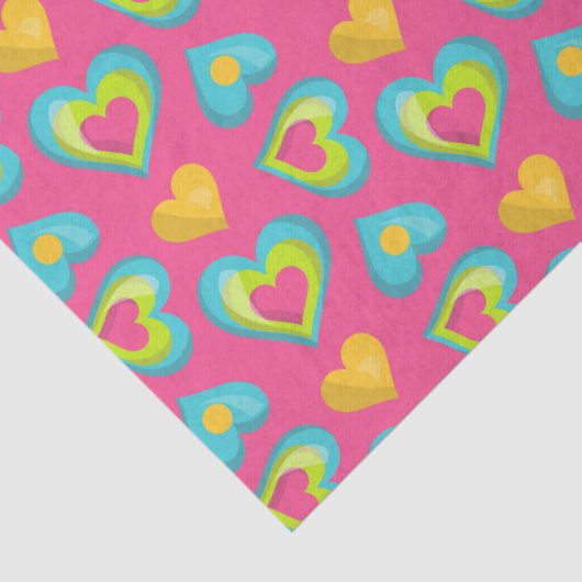 かわいい小さな明るいハートバレンタインデー 薄葉紙 (詳細)