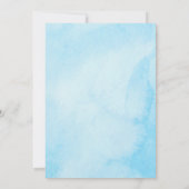 かわいい小さな星の月の水の色ベビーシャワー 招待状 (裏面)