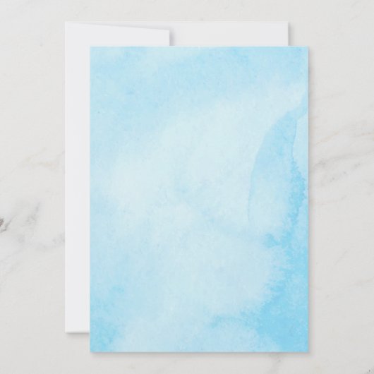 かわいい小さな星の月の水の色ベビーシャワー 招待状 (裏面)