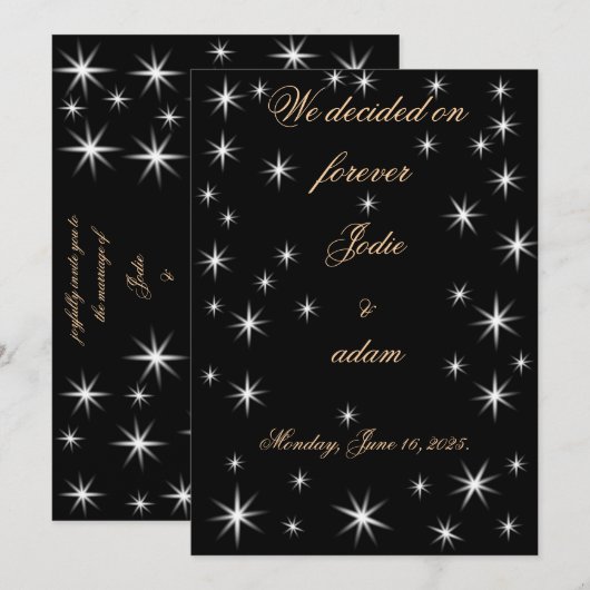 かわいい小さな星 招待状 (正面/裏面)