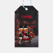 かわいい小さな暗い小妖精や小人。 ギフトタグ (正面)