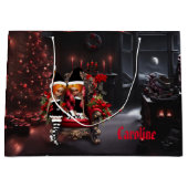 かわいい小さな暗い小妖精や小人。 ラージペーパーバッグ (正面)