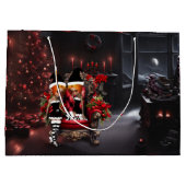 かわいい小さな暗い小妖精や小人。 ラージペーパーバッグ (裏面)