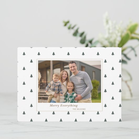 かわいい小さな木クリスマスホリデーズフォト シーズンカード (スタンド正面)