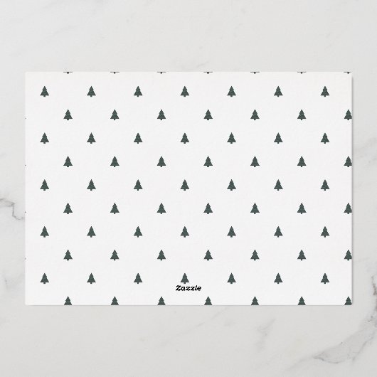 かわいい小さな木クリスマスホリデーズフォト 箔シーズンカード (裏面)