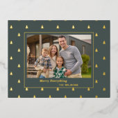 かわいい小さな木クリスマスホリデーズフォト 箔シーズンポストカード (正面)