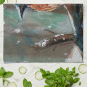 かわいい小さな東ブルーバードソングバード キッチンタオル (折り畳み)