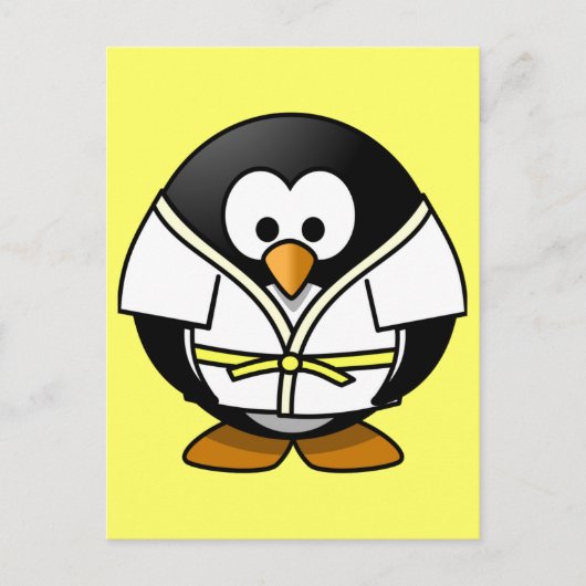 かわいい小さな柔道ペンギン ポストカード (正面)