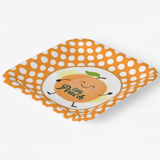 かわいい小さな桃の赤ちゃんシャワー  ペーパープレート (傾斜あり)