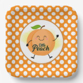 かわいい小さな桃の赤ちゃんシャワー  ペーパープレート (正面)