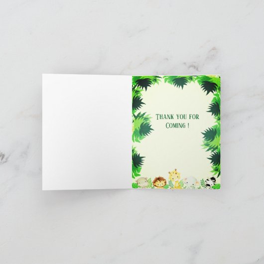 かわいい小さな森 招待状 (内部)