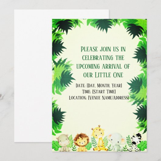 かわいい小さな森 招待状 (正面/裏面)