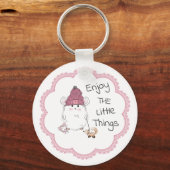 かわいい小さな楽しむハムスター「小さなもの」 キーホルダー (正面)