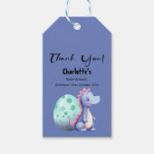 かわいい小さな水彩恐竜の赤ちゃんシャワー ギフトタグ (正面)
