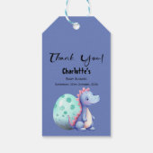 かわいい小さな水彩恐竜の赤ちゃんシャワー ギフトタグ (裏面)