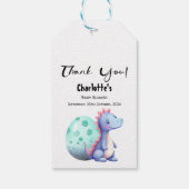 かわいい小さな水彩恐竜の赤ちゃんシャワー ギフトタグ (裏面)