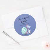 かわいい小さな水彩恐竜の赤ちゃんシャワー ラウンドシール (封筒)