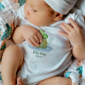 かわいい小さな水色のカエルパーソナライズされた ベビーボディスーツ