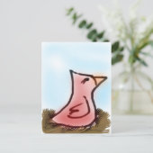 かわいい小さな水色の赤ちゃん巣 ポストカード (スタンド正面)