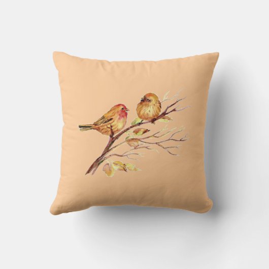 かわいい小さな水色の鳥の自然野生動物 クッション (裏面)