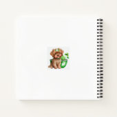 かわいい小さな水色ふわふわの子犬 ノートブック (裏面)