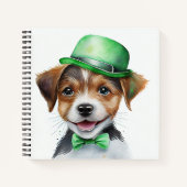 かわいい小さな水色ふわふわの子犬 ノートブック (正面)