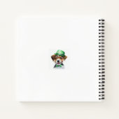 かわいい小さな水色ふわふわの子犬 ノートブック (裏面)