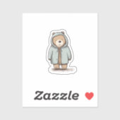 かわいい小さな水色クマ シール (シート)